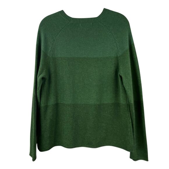 SOLD.   Gudrun Sjoden Wool Color Block Sweater Size S Green - Picture 3 of 7